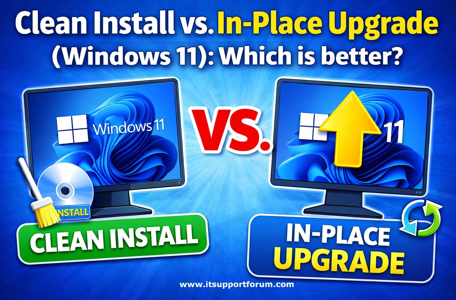 Clean Install vs. In-Place Upgrade (Windows 11): Which is better?