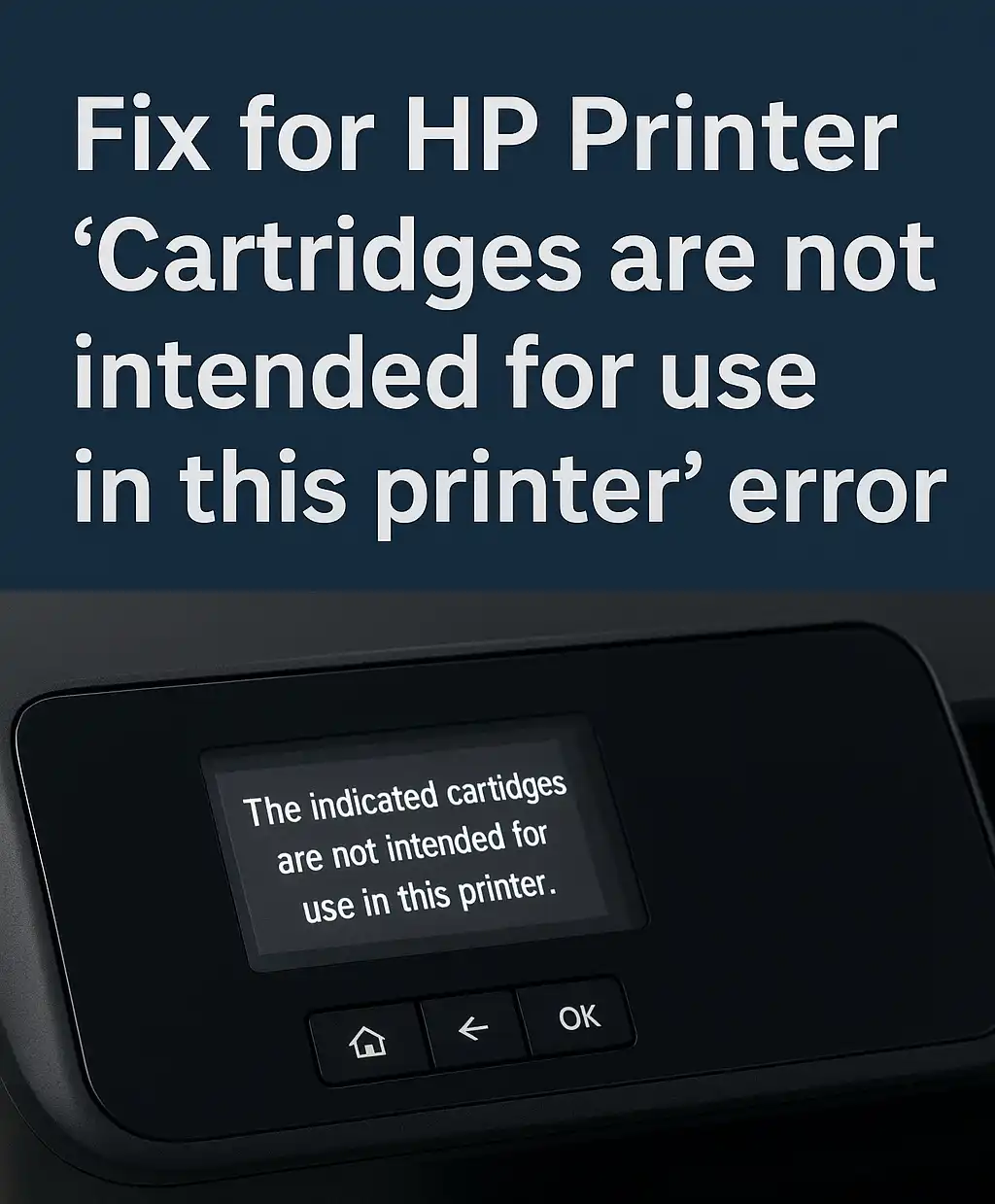 Fix: The indicated cartridges are not intended for use in this printer error